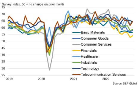 Chart 9: S&P Global Sector PMI future output
