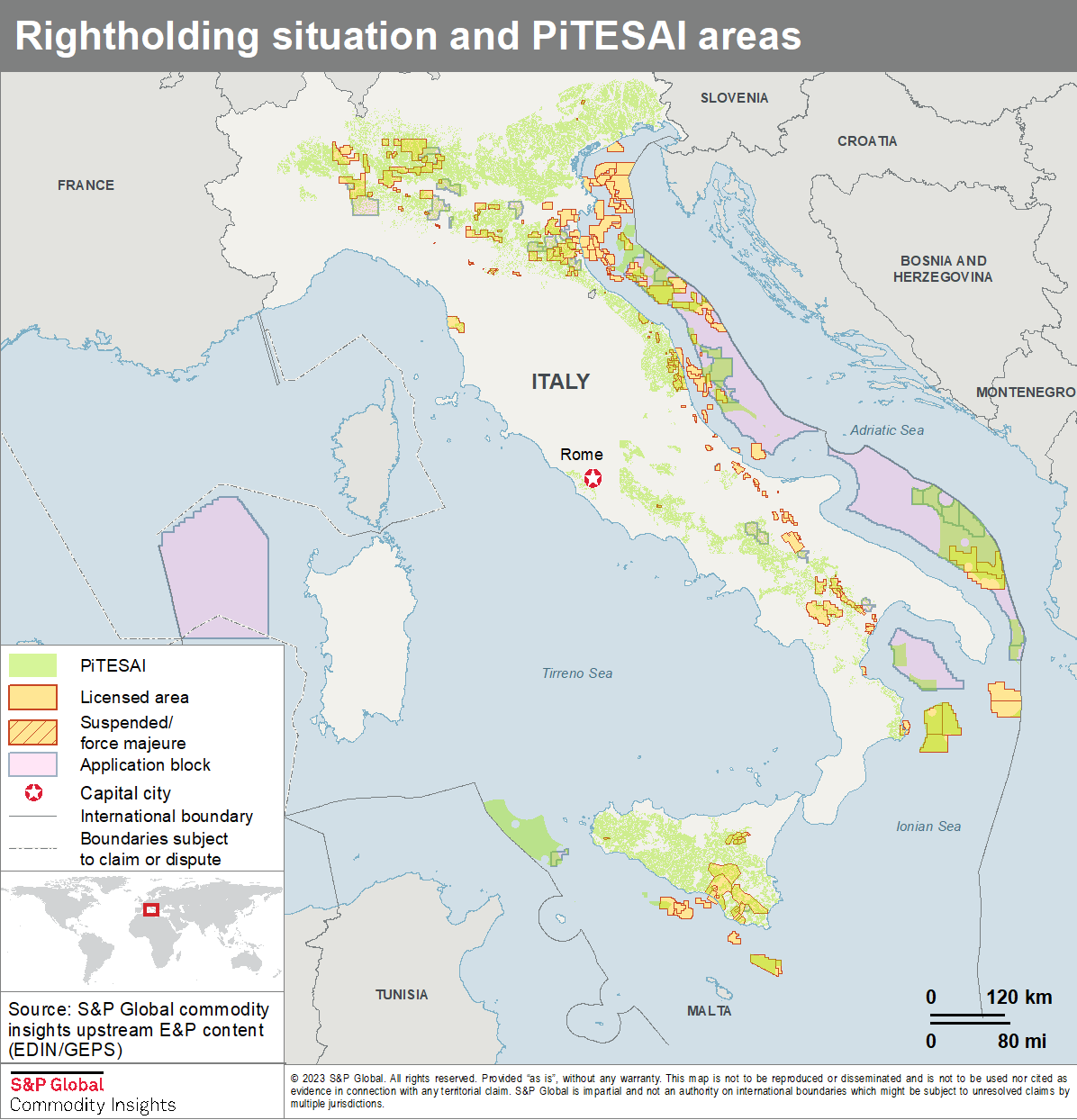 Rightholding situation and PiTESAI areas