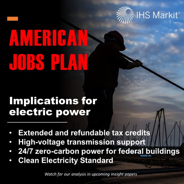 American jobs plan; implications for electric power