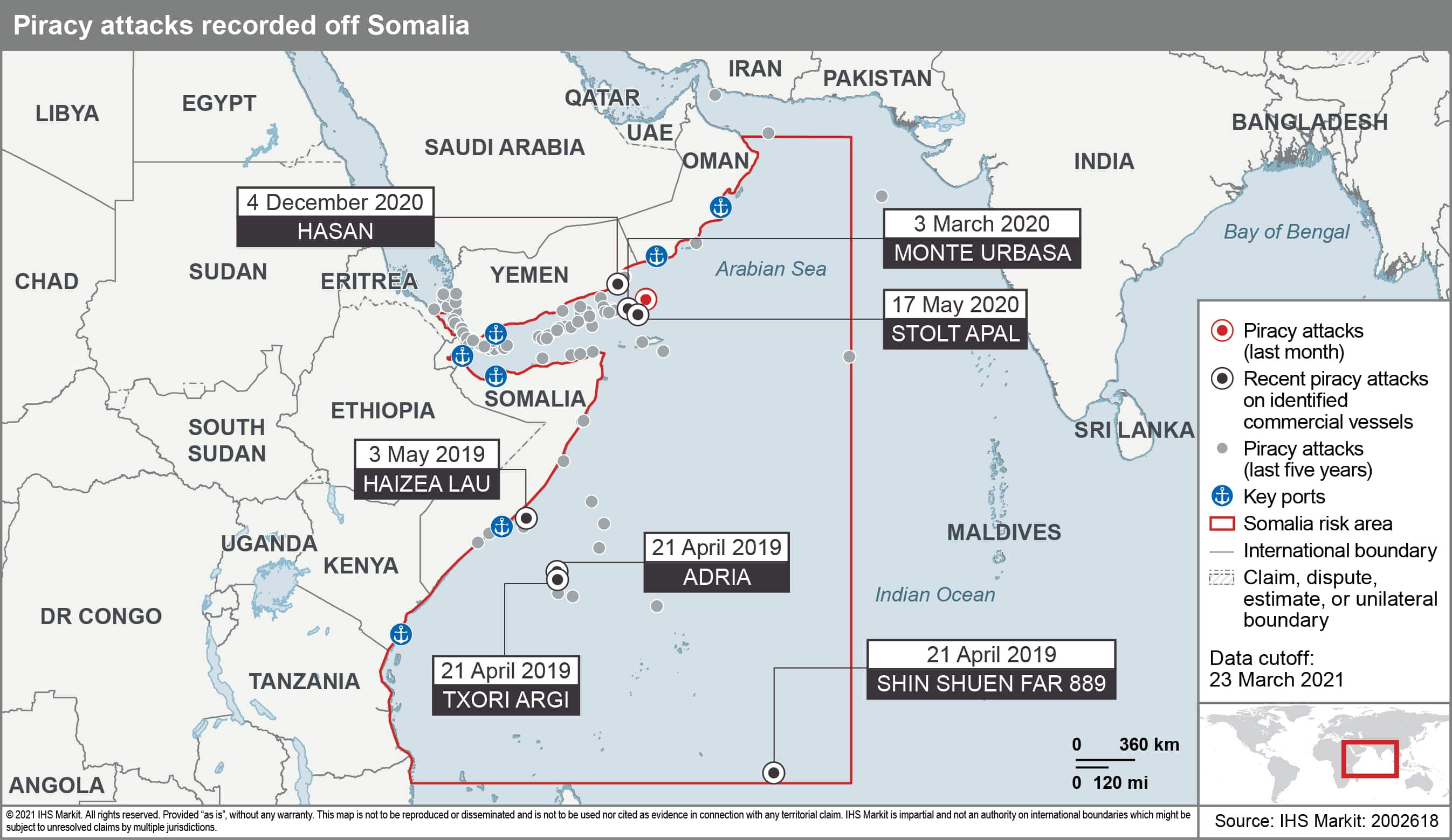 Piracy trends and high risk areas