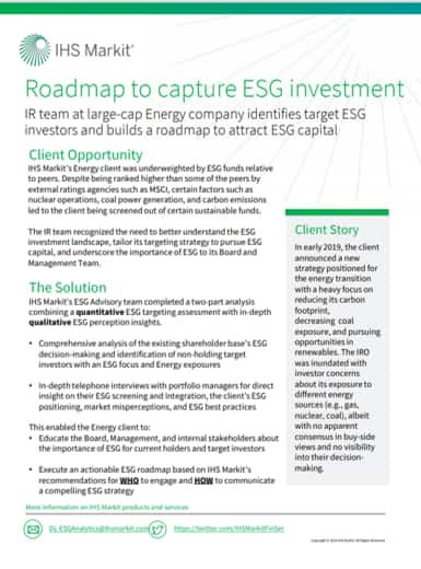 esg consulting case study