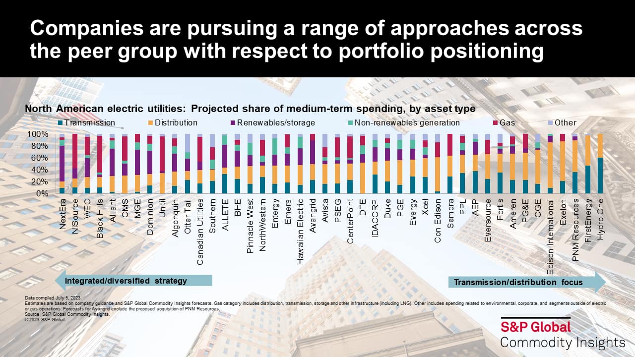 Companies are pursuing a range of approaches across the peer group with respect to portfolio positioning