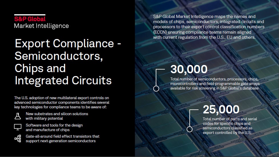 Export Compliance - Semiconductors, Chips and Integrated Circuits