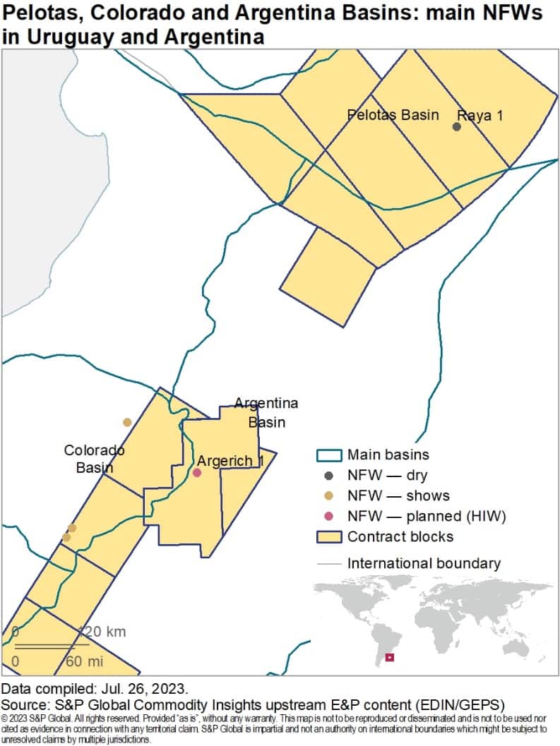 Pelotas, Colorado and Argentina Basins: main NFWs in Uruguay and Argentina