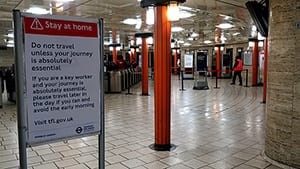 Piccadilly Circus during a COVID-19 lockdown