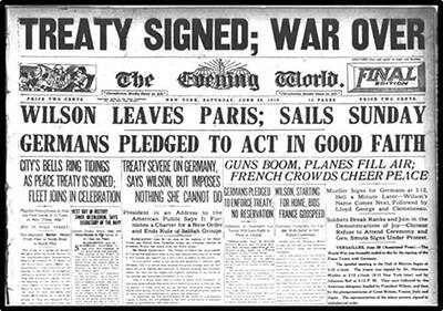 The Treaty of Versailles is signed
