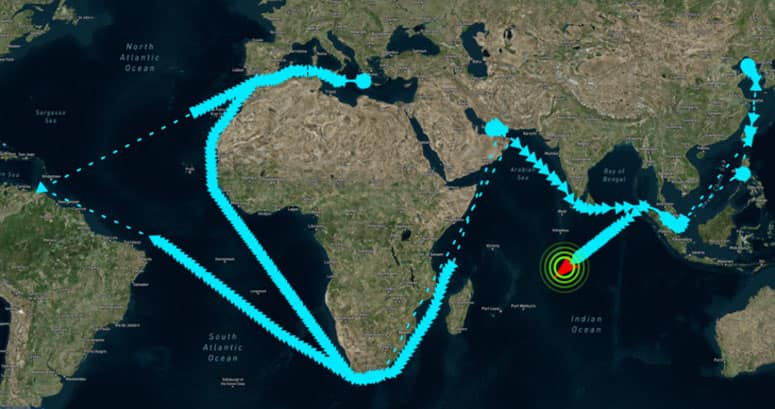 Potentially suspicious oil tanker movement history